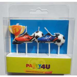 Party4U születésnapi gyertyák focilabda, focicipő és trófea formában, 5 db-os csomag - Mécses
