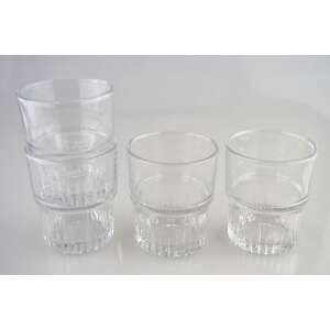 4 db-os készlet, temperált üveg pohár, 200ml űrtartalommal, egymásra rakható - Pohár