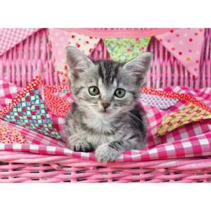 Ravensburger Puzzle mit 100 Teilen für Kinder, mit einem süßen Kätzchen in einem rosa Korb - Ravensburger Puzzle