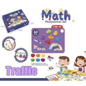 Montessori Oktató Járművek, Amelyek Számolni Tanulnak feladatkártyával 60 darabos allat