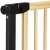 Springos baby gate with extension, black and wood, close-up of the hinge
