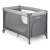 RicoKids travel cot with mattress, light grey, foldable, with wheels, zippered side