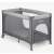 RicoKids travel cot with mattress, light grey, foldable, with wheels, zippered side