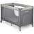 RicoKids travel cot with mattress, light grey, foldable, with wheels, zippered side
