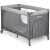 RicoKids travel cot with mattress, light grey, foldable, with wheels, zippered side