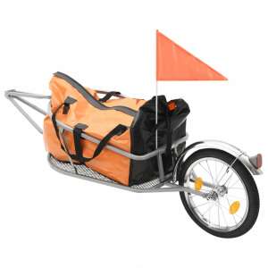 Kerékpár-utánfutó narancssárga/fekete táskával 91984299 Kerékpár utánfutó