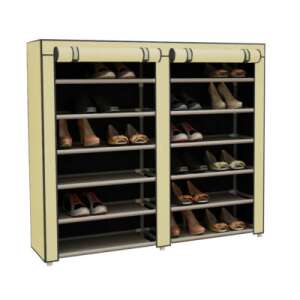 Beige Schuhschrank mit 10 Regalen, perfekt für die Organisation Ihrer Schuhsammlung - Timeless Tools