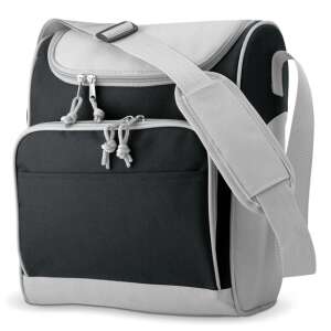 Черна хладилна чанта с преден джоб, изолирана, 13 литра, 600D полиестер, изолация от алуминиево фолио - Хладилна чанта, пакет за лед