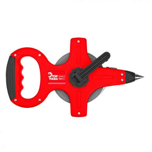 Top Tools 50m mérőszalag, piros, acél mérőszalag - Mérőszalag
