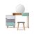 Modern Lány Dressing Table with Pastel Drawers and Round Mirror