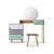 Modern pastel dressing table with mirror and stool, 40 cm x 80 cm