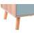Close-up of the legs of a modern pastel dressing table