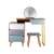 Modern pastel dressing table with mirror and stool, 40 cm x 80 cm