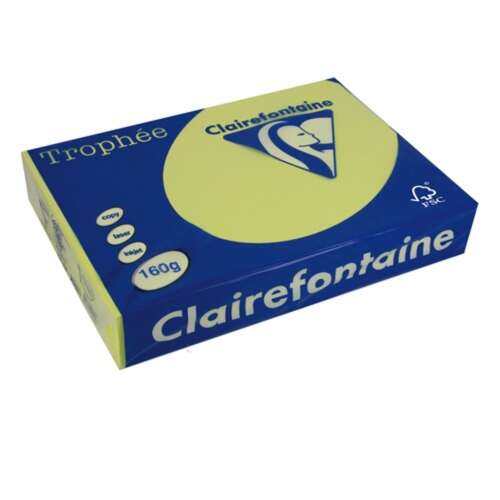 Clairefontaine Trophée A4 160g pasztell sárga színes fénymásolópapír, 250 ív / csomag