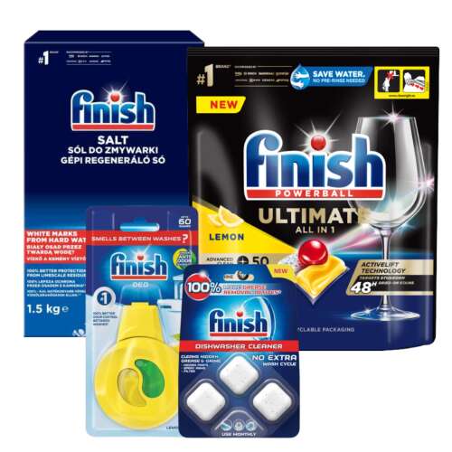 Finish Ultimate Dishwasher Routine Pack cu tabletă de curățare