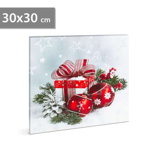Karácsonyi LED-es hangulatkép - fali akasztóval, 2 x AA, 30 x 30 cm 35048861