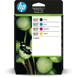 HP 937 Multipack Ink Cartridge - Black, Cyan, Magenta, Yellow - Office Supply