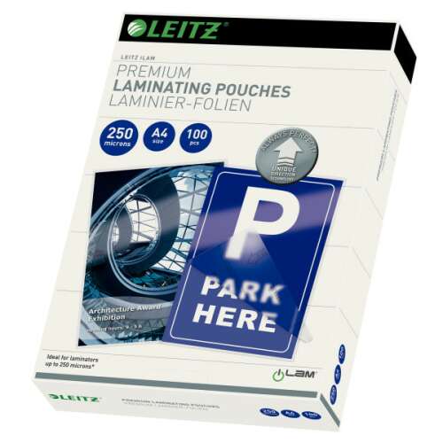 Leitz Prémium lamináló fóliák, 250 mikron, A4 méret, 100 db - Lamináló fólia