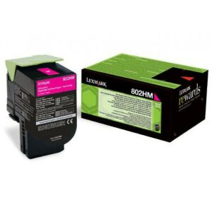 Lexmark 802HM magenta toner cartridge and box - Lexmark Printer Toner