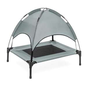 Timeless Tools Elevated Pet Bed with Canopy, Medium Size, Grey - Dog Bed