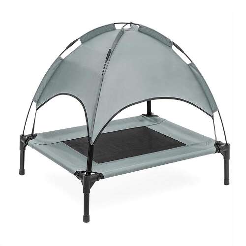 Timeless Tools Elevated Pet Bed with Canopy, Medium Size, Grey