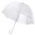 Umbrelă cu cupolă transparentă deschisă, cu mâner alb