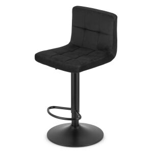 Mercaton Prot Black Velvet Bar Stool - Angled View - Kitchen Furniture