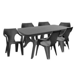 Zestaw mebli ogrodowych Balante 6+1 w kolorze grafitowym 35075492 - Zestaw ogrodowy