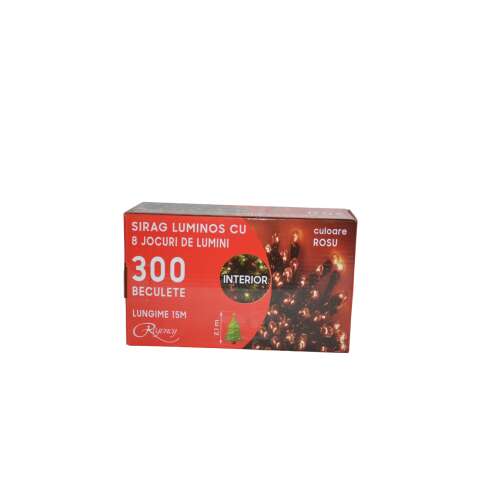Regency Karácsonyi Fényfüzér - 300 Piros LED - 15m