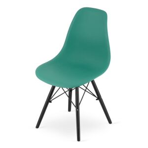 Angled view of a green Mercaton Osaka chair with black legs - Furniture
