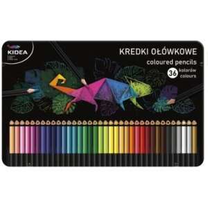 Kidea 36 coloured pencils set, triangular shape, metal tin, multicoloured - Colored Pencil