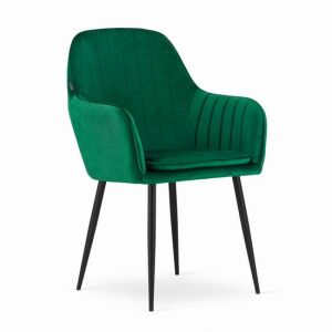 Mercaton Lugo green velvet chair on white background - Kitchen Furniture
