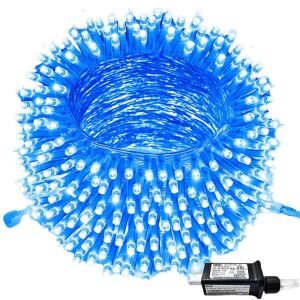 Ghirlandă luminoasă de Crăciun Regal cu 160 LED-uri albastre, lungime de 8 metri, cu 8 efecte de lumină. - Nonbrand Ghirlande luminoase