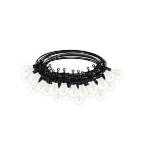 20 LED garland string lights, 10 meters long, warm white, IP44 waterproof, black cable - Iso Trade String Light