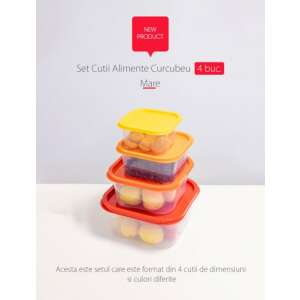 4 db-os szivárványos ételhordó doboz szett, nagy méret - Sterk