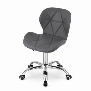 Angled view of Mercaton Avola grey faux leather office chair - Furniture