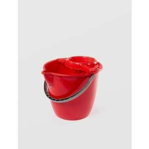 12 literes piros műanyag vödör facsaróval, felmosáshoz, takarításhoz és háztartási feladatokhoz - Sterk