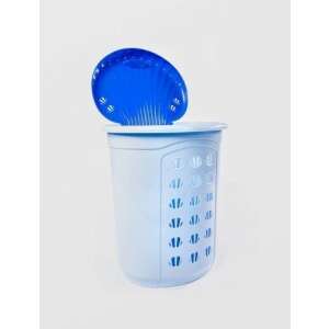 Sterk laundry basket with shell-shaped lid, 54 liters, blue - Sterk