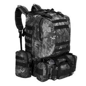 Springos 50L camouflage hiking backpack, 4 in 1 survival model, waterproof, gray - Hiking backpack