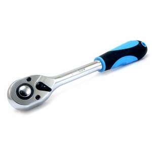 1/2 inch drive ratchet wrench, 25 cm long, chrome vanadium steel, quick release, rubber grip, 72 teeth, 5 degree arc swing - Socket Wrench