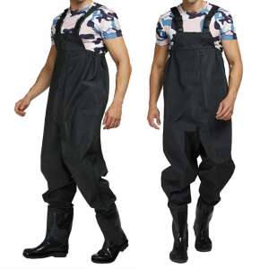Pantaloni, cu pieptar, salopeta, pentru pescuit, cu bretele ajustabile, cizme, marimea 43 35093913 Încălțăminte de pescuit