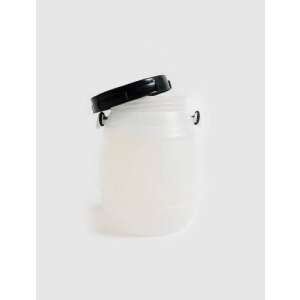 Sterk 2.5 liter white plastic jug with black screw cap and handle - Sterk