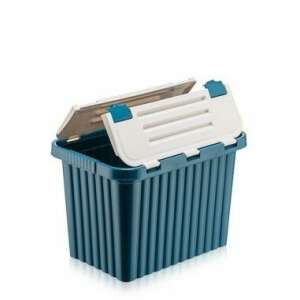 16 Liter Storage Box with Lid, Blue Plastic Container, Home Organization - Storage Box & Basket