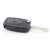 Audi car key with two buttons, black key fob with metal blade, side view