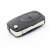 Audi car key with two buttons, black key fob with metal blade, side view