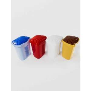 Sterk oval laundry hamper with lid, available in blue, red, white, and yellow - Sterk