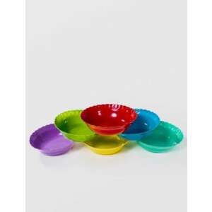 Set of 6 colorful plastic bowls, 16 cm diameter - Bowl