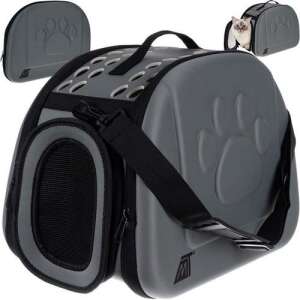 Transportor pentru animale de companie Malatec, gri, pentru pisici și câini de până la 6 kg, colaj - Malatec