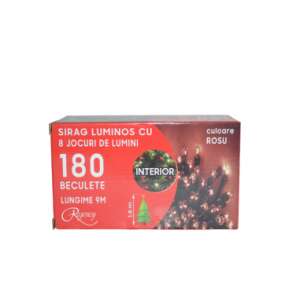 Regency 180 LED коледни светлини, 9 метра дължина, 8 светлинни режима, червен цвят, за вътрешна употреба - Nonbrand Lightshine