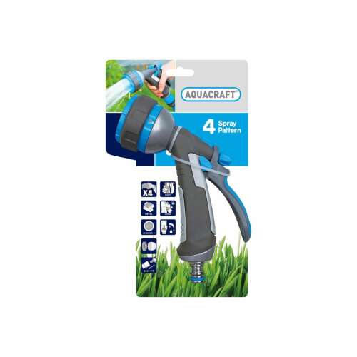 Kerti szórópisztoly, zuhanyzó típus, 4 üzemmód, Aquacraft 92009809